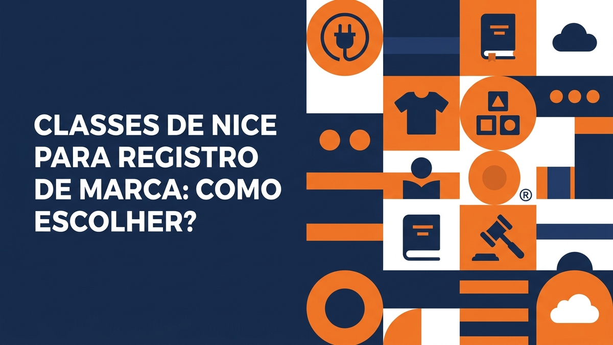 Ilustração vetorial de blocos de produtos e serviços organizados para um pedido de registro de marca.